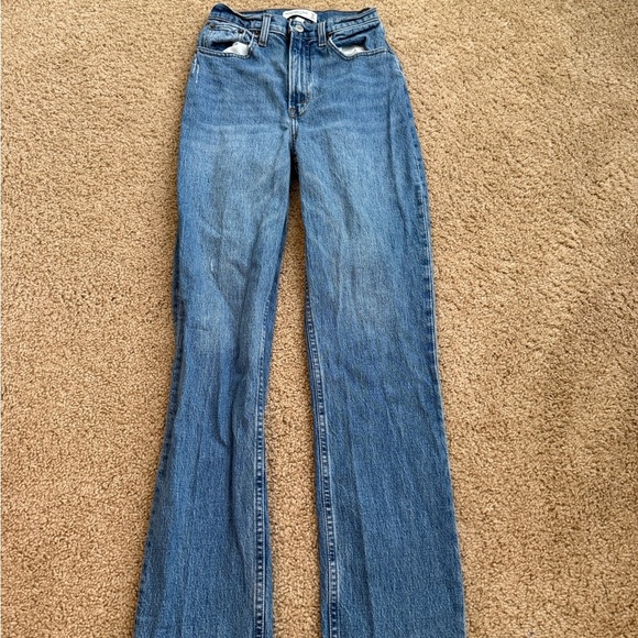 Abercrombie & Fitch Blue Flare Wide Leg Jeans - Picture 1 of 6